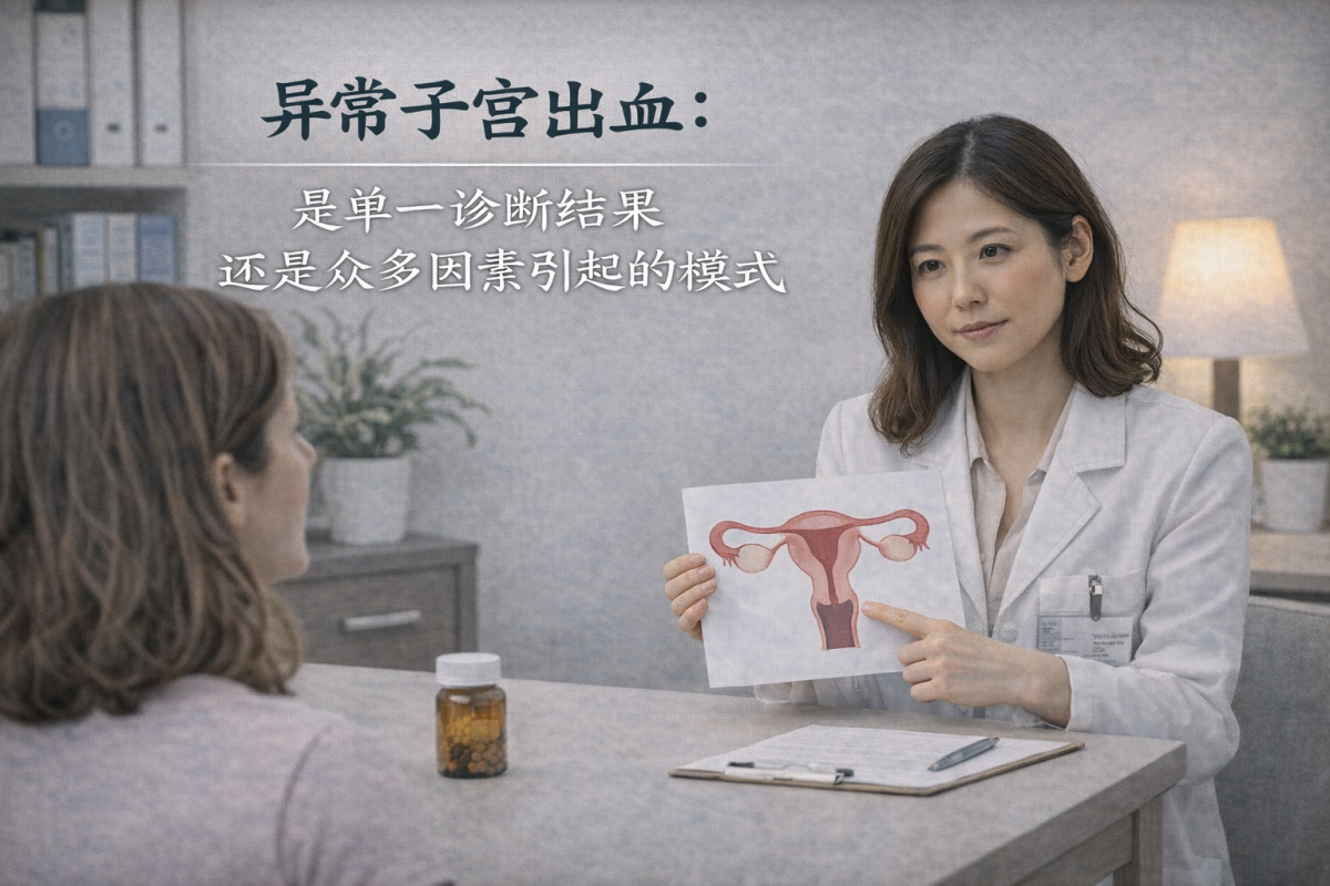 女性因异常子宫出血和月经不规律咨询医生了解出血类型与原因